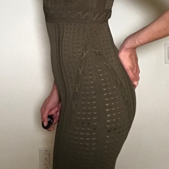 Torn by Ronny Kobo Green Marietta Olive Knit Bodycon Cocktail Dress size S. - Picture 8 of 13
